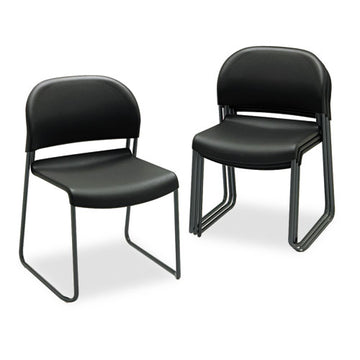HON® Gueststacker High Density Chairs, Supports Up To 300 Lb, Mulberry Seat-back, Black Base, 4-carton freeshipping - TVN Wholesale